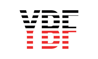 YBF three initial letter iconic line negative space minimal logo design vector template. monogram, abstract, wordmark, business, typography, minimalist, brand, company, flat, modern, unique, simple