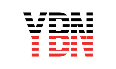 YBN three initial letter iconic line negative space minimal logo design vector template. monogram, abstract, wordmark, business, typography, minimalist, brand, company, flat, modern, unique, simple