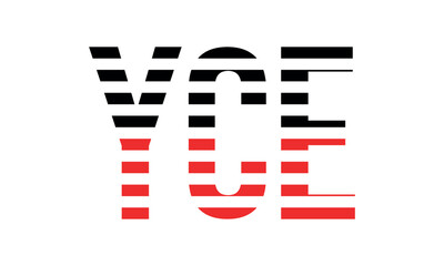 YCE three initial letter iconic line negative space minimal logo design vector template. monogram, abstract, wordmark, business, typography, minimalist, brand, company, flat, modern, unique, simple