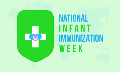 National Infant Immunization Week Observed every year of April 24 to May 1, Vector banner, flyer, poster and social medial template design.