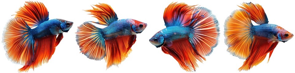 Fototapeta premium Siamese fighting fish isolated on transparent background