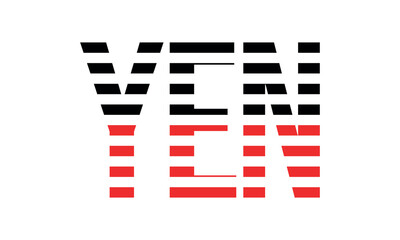 YEN three initial letter iconic line negative space minimal logo design vector template. monogram, abstract, wordmark, business, typography, minimalist, brand, company, flat, modern, unique, simple