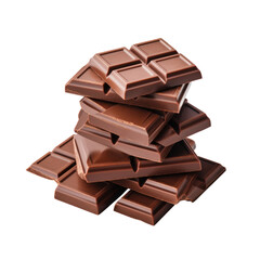 Fototapeta premium Milk chocolate Isolated on transparent background