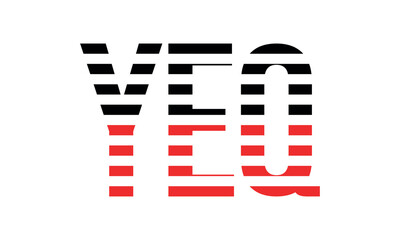 YEQ three initial letter iconic line negative space minimal logo design vector template. monogram, abstract, wordmark, business, typography, minimalist, brand, company, flat, modern, unique, simple