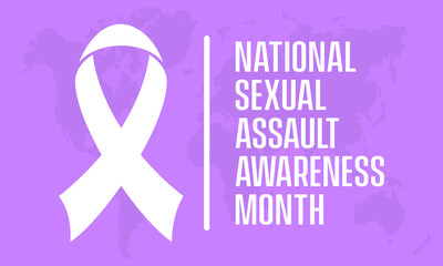 National Sexual Assault Awareness Month Observed every year of April, Vector banner, flyer, poster and social medial template design.