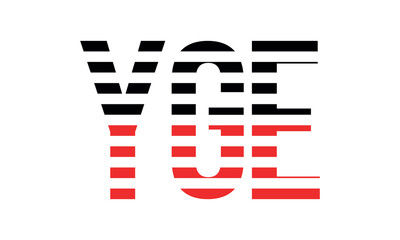 YGE three initial letter iconic line negative space minimal logo design vector template. monogram, abstract, wordmark, business, typography, minimalist, brand, company, flat, modern, unique, simple