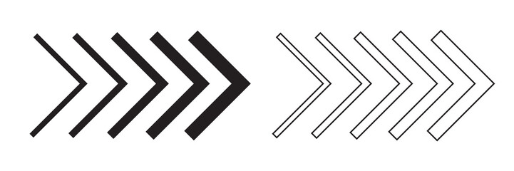 Arrow icons group. Set of black arrows symbols with blend effect. Chevron symbols. Vector isolated Set of black arrows symbols with blend effect. Chevron symbols. Vector isolated on white background.  - obrazy, fototapety, plakaty
