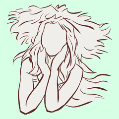 abstract of of a person vector for card decoration illustration