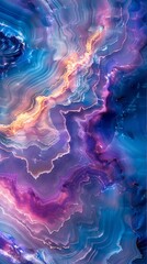 Generative AI : a pastel marble stone texture pattern in an array of blue and purple colors, background