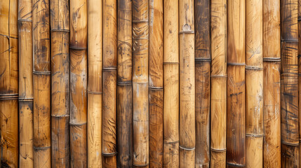 Golden Bamboo Wall Texture for Natural Background