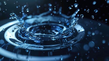 circular water droplets dripping and saw the ripples of the drops For marketing and advertising companies