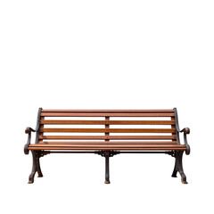 Wooden park bench Isolated on transparent background