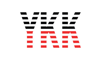 YKK three initial letter iconic line negative space minimal logo design vector template. monogram, abstract, wordmark, business, typography, minimalist, brand, company, flat, modern, unique, simple