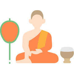 monk flat icon for decoration, website, web, mobile app, printing, banner, logo, poster design, etc.
