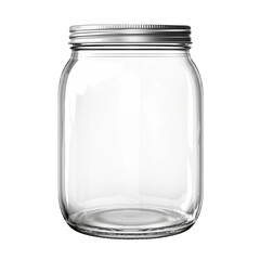 A blank glass canning jar isolated on transparent background, png