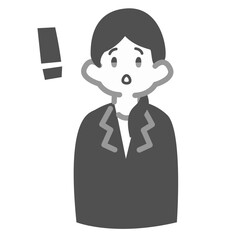 はっと驚いた表情の女性会社員
