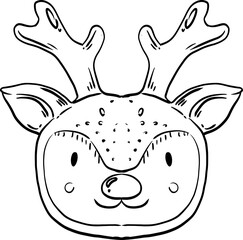 sketch deer animal hand drawn