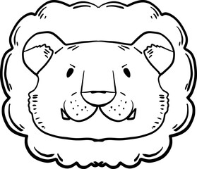sketch lion animal hand drawn