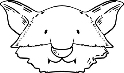 sketch fox animal hand drawn