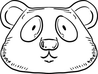 sketch panda animal hand drawn