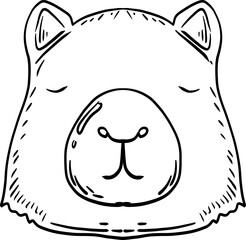 sketch capybara animal hand drawn