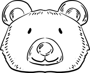 sketch bear animal hand drawn