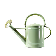 Watering can with green plant on png background