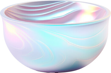 empty bowl,empty holographic bowl isolated on white or transparent background,transparency 