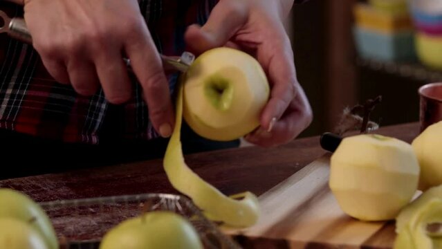 Cutting Apples for Homemade Apple Strudel