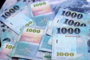 Taiwan dollar money. 1000 New Taiwan dollars