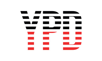 YPD three initial letter iconic line negative space minimal logo design vector template. monogram, abstract, wordmark, business, typography, minimalist, brand, company, flat, modern, unique, simple