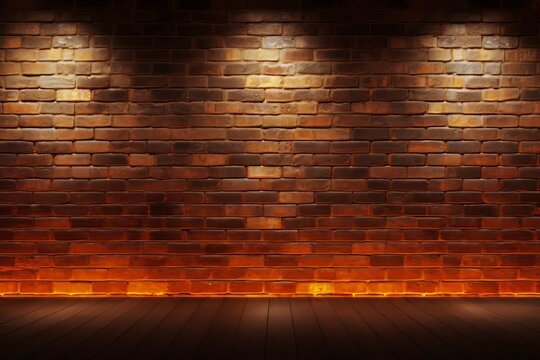 brick wall with a fire burning in it