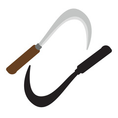 sickle sharp object vector with silhouette