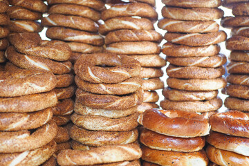 Turkish Bagel Simit selling in a van 