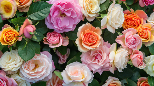 many flowers as background