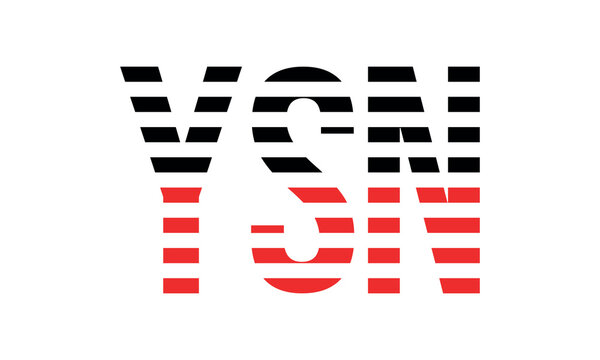 YSN three initial letter iconic line negative space minimal logo design vector template. monogram, abstract, wordmark, business, typography, minimalist, brand, company, flat, modern, unique, simple