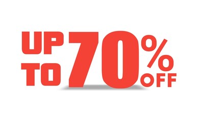 discount upto 70 percent off sale vector, 70 percent off typography vector illustration