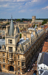 Obraz premium Gonville and Caius College (Caius) as seen from the St Mary the Great church. Cambridge. England