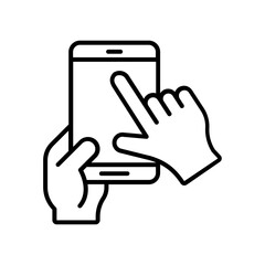 hand icon. outline icon