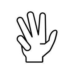 hand icon. outline icon