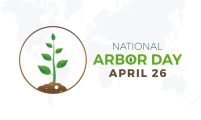 National Arbor Day celebrated every year of April 26, Vector banner, flyer, poster and social medial template design.