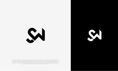SW initial letter logo vector design