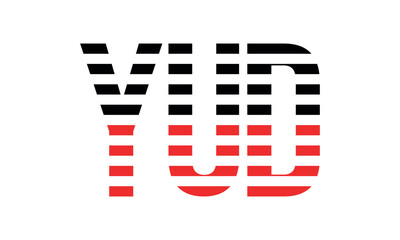 YUD three initial letter iconic line negative space minimal logo design vector template. monogram, abstract, wordmark, business, typography, minimalist, brand, company, flat, modern, unique, simple