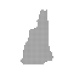 New Hampshire state map in dots