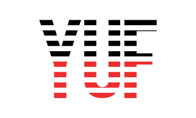 YUF three initial letter iconic line negative space minimal logo design vector template. monogram, abstract, wordmark, business, typography, minimalist, brand, company, flat, modern, unique, simple