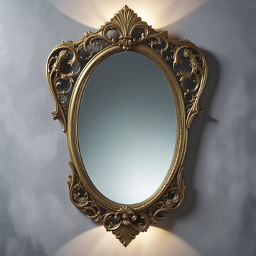 haunted mirror isolated on a transparent background