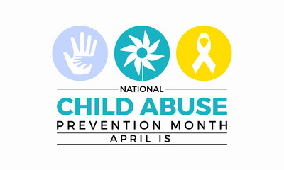 National Child Abuse Prevention Month Observed every year of April, Vector banner, flyer, poster and social medial template design.