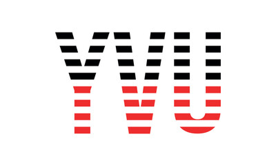 Fototapeta na wymiar YVU three initial letter iconic line negative space minimal logo design vector template. monogram, abstract, wordmark, business, typography, minimalist, brand, company, flat, modern, unique, simple