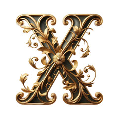 Isolated 3D Letter on a Clear PNG Canvas Generative AI