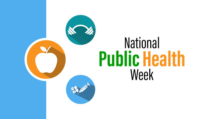 National Public Health Week Observed every year of April 1 to April 7, Vector banner, flyer, poster and social medial template design.
